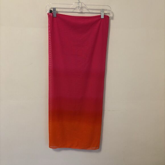 Lauren Ralph‎ Lauren Ombré Mesh Scarf Pink Orange Light Weight Vacation 32 X 56 - Picture 1 of 3